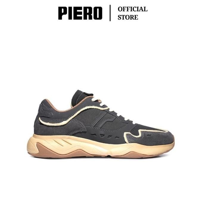 Piero Sepatu Sneakers Pria Ergo Decon Phantom Brown Almond Useesingle