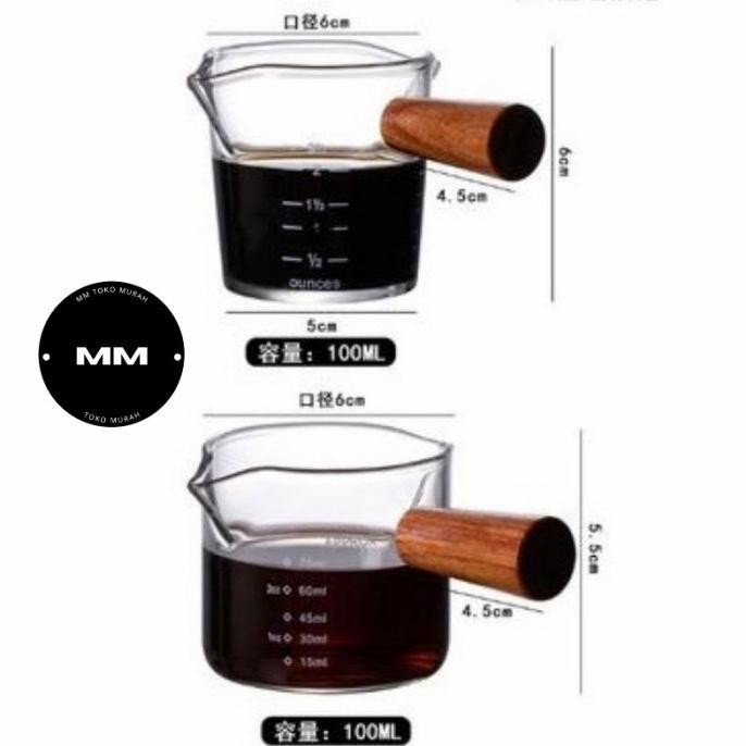 gelas takar mini / gelas takar kaca / gelas ukur kaca / measuring cup