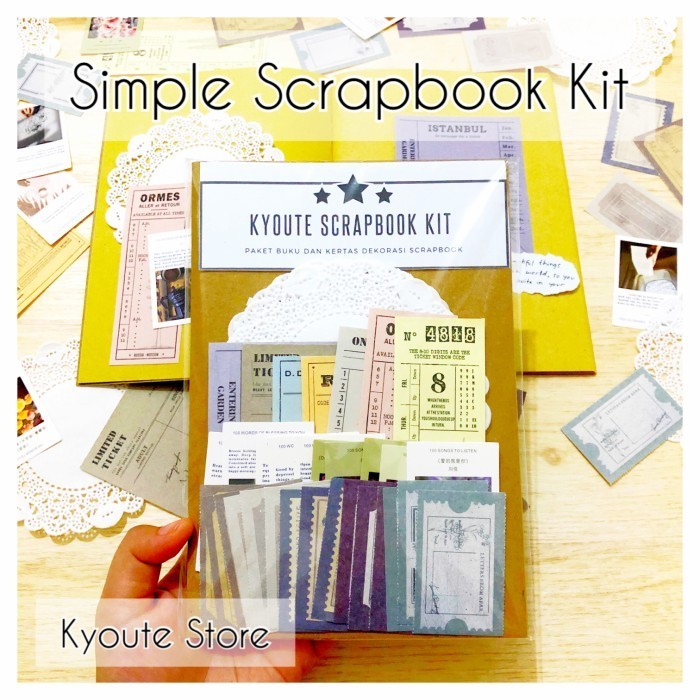 

Gaya Kyoute Scrapbook Kit Kertas Dekorasi Buku Vintage Retro Journal Terbatas