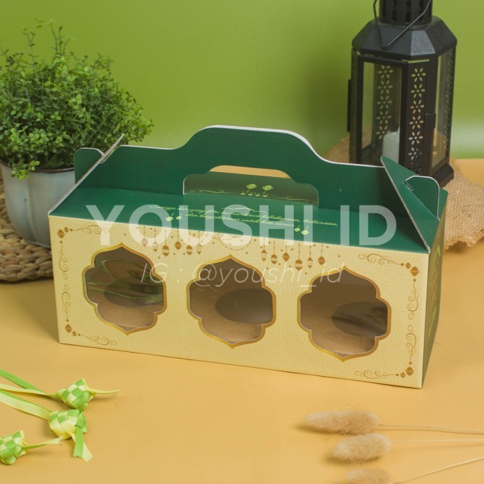 Box Kue Kering Lebaran/Dus Idul Fitri 3 Toples Jar 400-600ml-KAMPOENG