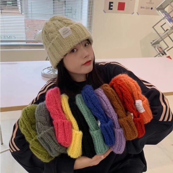 Termurah Topi Kupluk Rajut Knitted Korea Import Wanita Dewasa