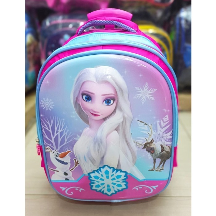 Baru tas troly Frozen 2 ransel troli sekolah anak TK import trolley Elsa