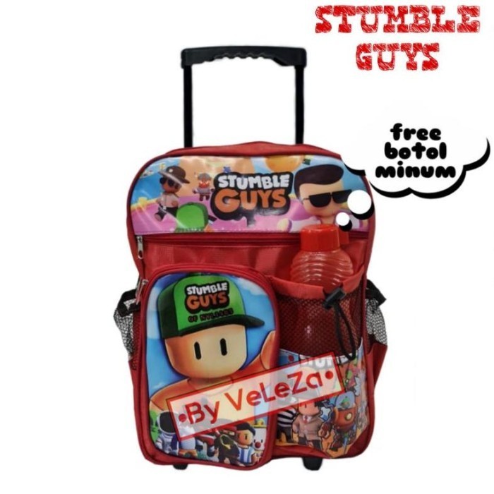 Baru (RRY) TAS RANSEL TROLI ANAK KTER STUMBLE GUYS GRATIS BOTOL MINUM - TAS