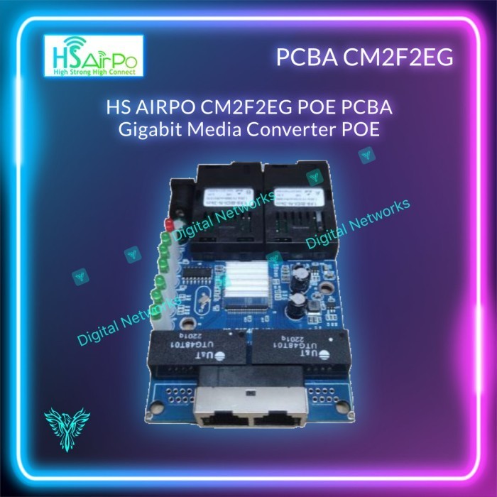 PCBA 2FO 2Gigabit Port Converter PCBA 2F2EG POE HSairPo CM2F2EG POE