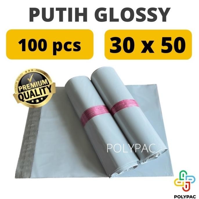 

Polymailer Putih Glossy [30X50] Isi 100 Pc - Polymailer Putih Premium