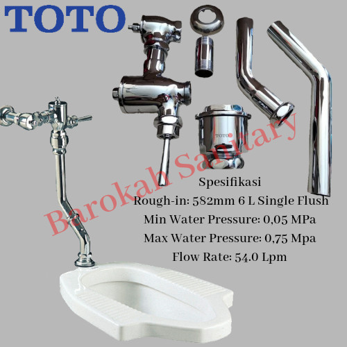 KLOSET JONGKOK TOTO CE 9 ORIGINAL FULL SET PUSH VALVE