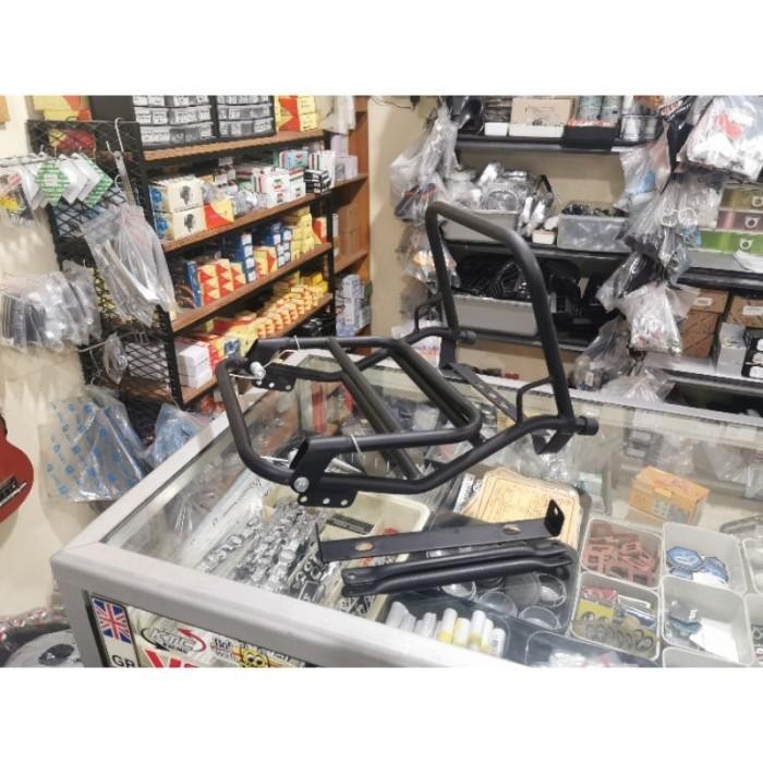 NEW BACKRACK RAK BELAKANG MADRID BLACK VESPA PX PS PXE EXCEL SUPER