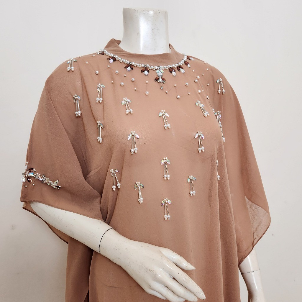 Kaftan Dewasa Gamias Brokat Hari Raya Gamiz Bordir Cewek Bisa Cod Games Muslim Wanita Ghamus Bju Gmi