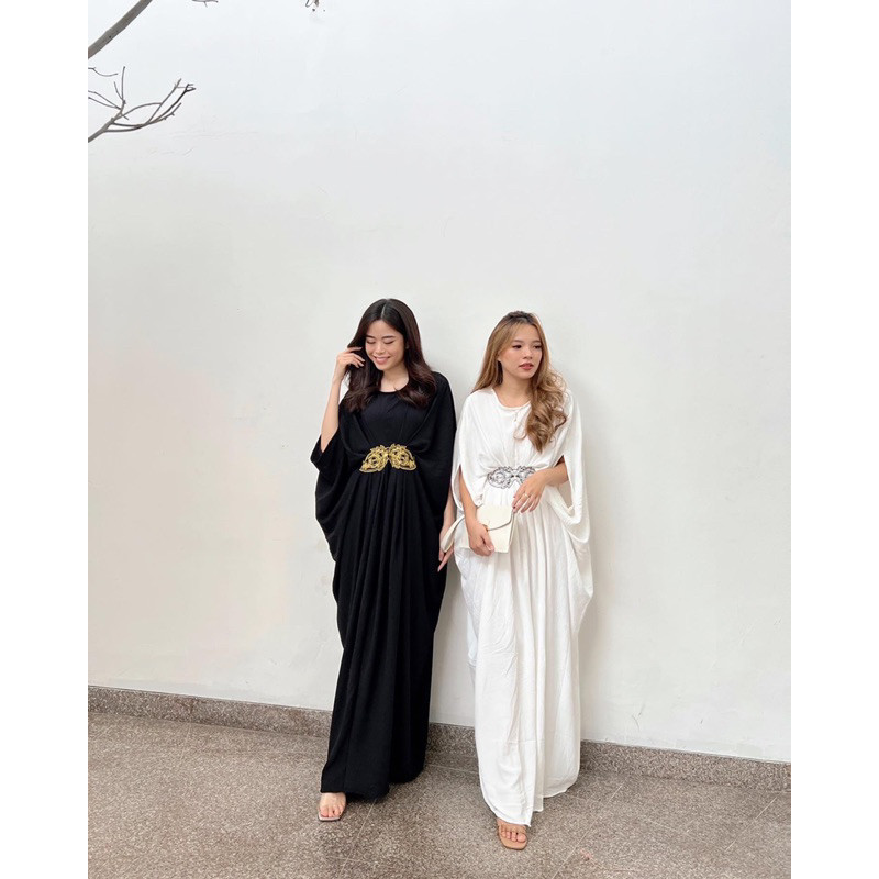 Kaftan Wanita Simple Kafttan Mewah  Baju Muslim Perempuan Games Kondangan Muslimah Dress Ibu Games20