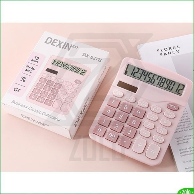 

Big Sale [zolo] DEXIN Kalkulator Warna Pastel Dual Power Solar Panel 12 Digit - CALCU Hitam .,