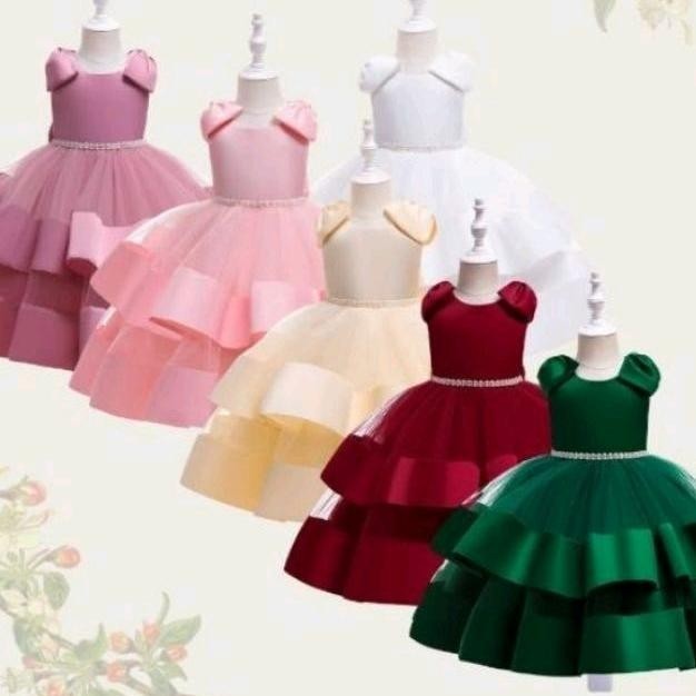 FSA 3-10th / PARTY DRESS ANAK PEREMPUAN / DRESS PESTA ULANG TAHUN ANAK / DRESS NATAL ANAK / GAUN NAT