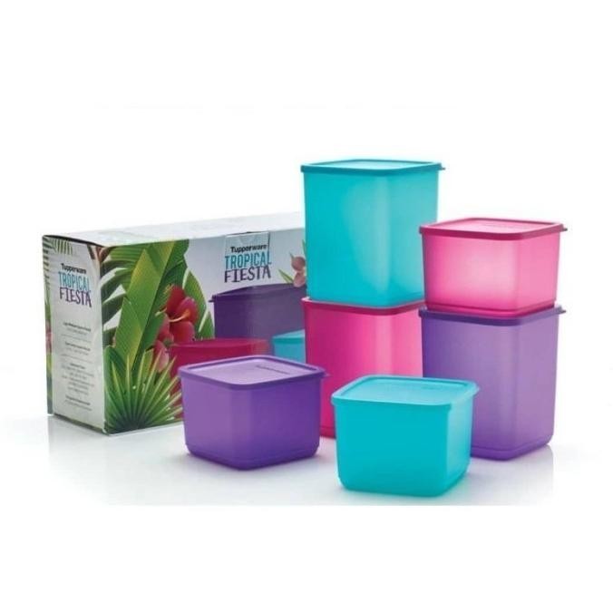 Promo Toples Snack Tupperware Tropical Fiesta Set (6Pcs) Toples Kue