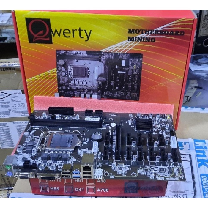 Termurah Motherboard Qwerty B250 Mining 12 Slot