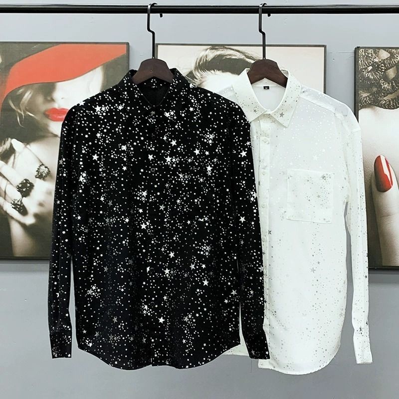Men's New Starry Shirt Korean Style Shirt