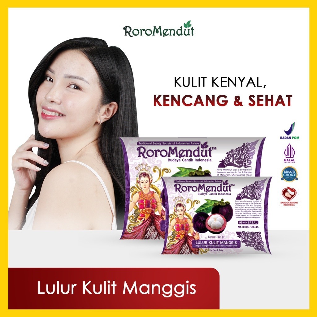 𝐑𝐎𝐑𝐎 𝐌𝐄𝐍𝐃𝐔𝐓 Lulur Kulit Manggis Anti Aging Whitening | Exfoliasi Herbal Antioksidan Penghilang Flek 