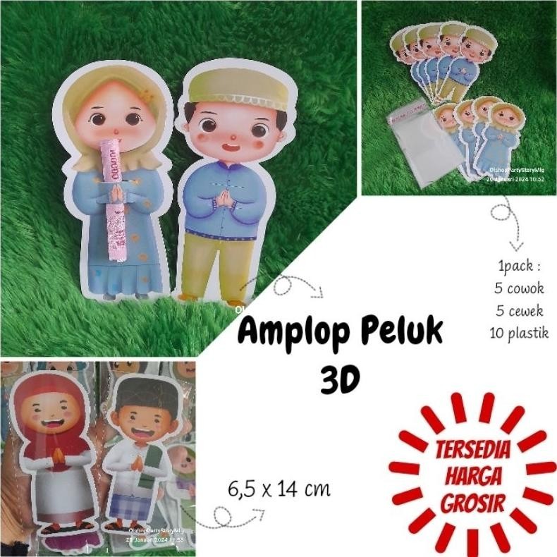 

Tarbaru 10Pcs Amplop Peluk 3D (Angpau Unik Lebaran) Stock Terbatas