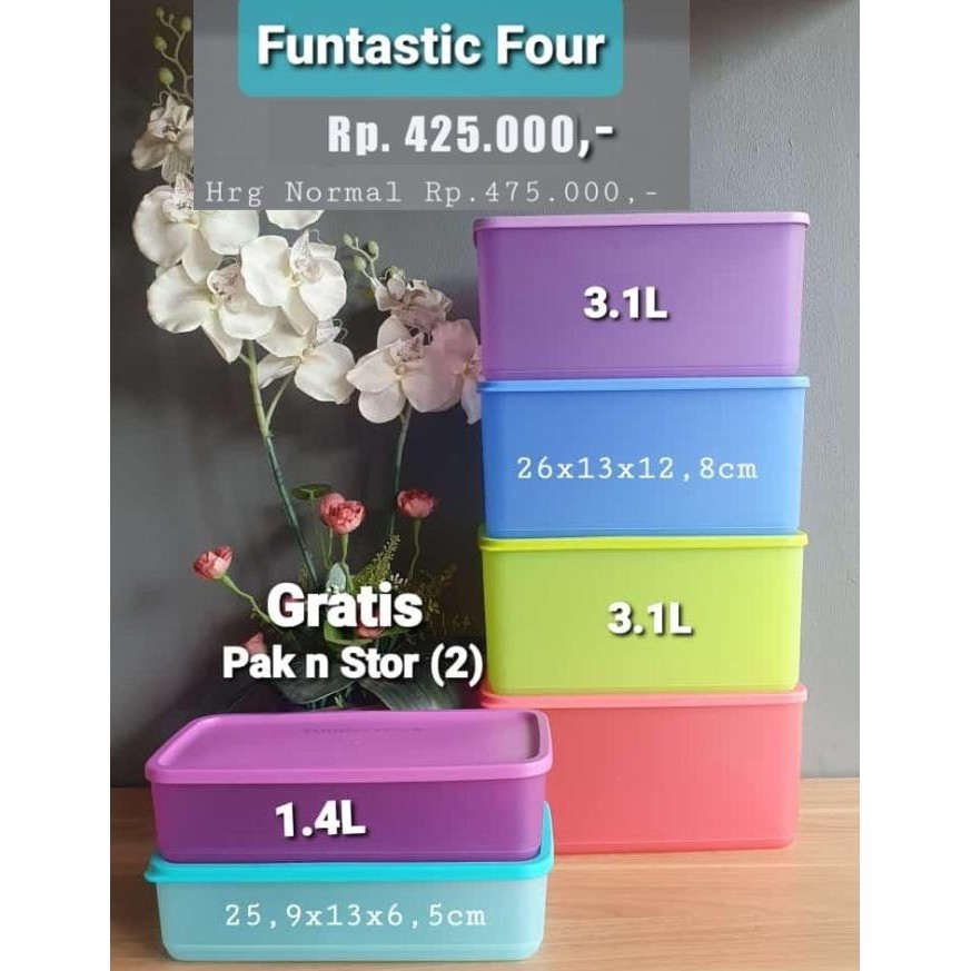 Promo Tupperware Funtastic Four Buy 4 Free 1 Toples Ukuran 3,1L