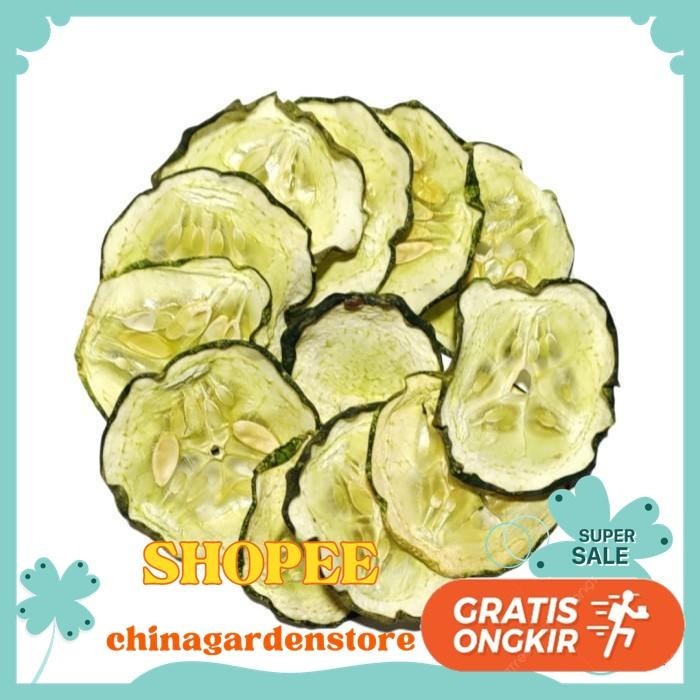 

MENTIMUN TIMUN KERING / DEHYDRATED DRIED CUCUMBER SLICE 250 GRAM BEST PRODUK
