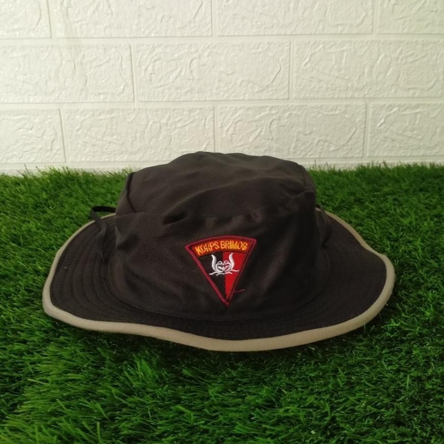 Topi Rimba Hijau Hitam Brimob