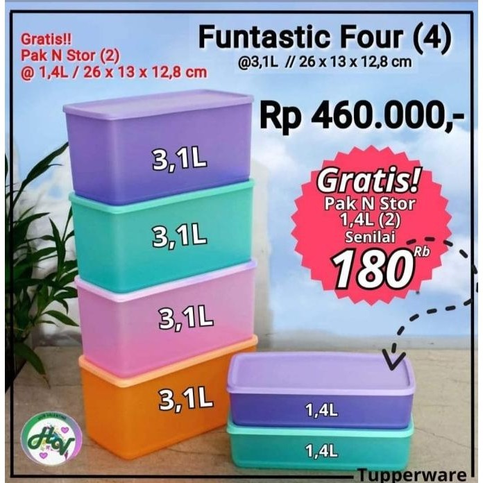 Promo Tupperware Funtastic Four With Free Kotak Penyimpanan Makanan
