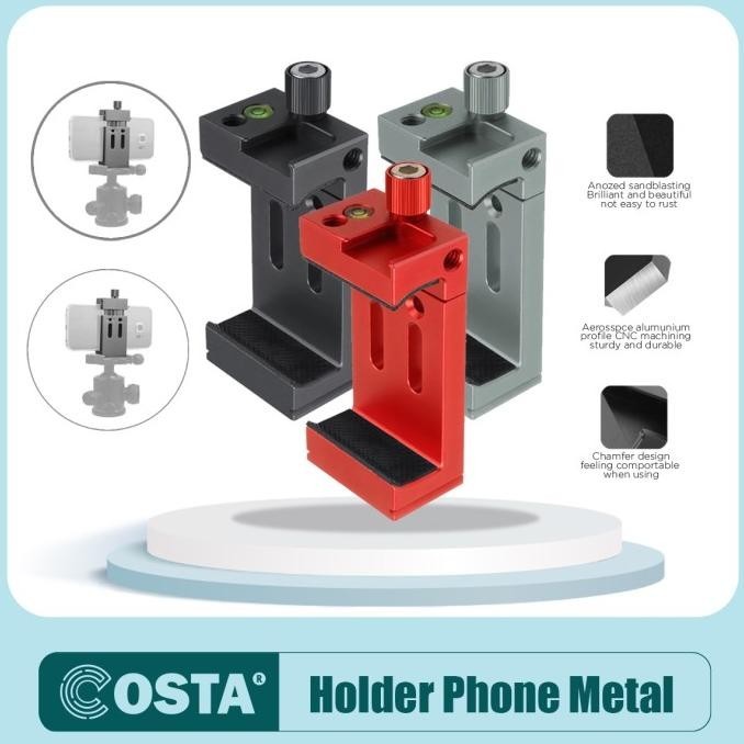 Costa Ph-10 Cnc Metal Smartphone Phone Holder With Cold Shoe/Waterpass