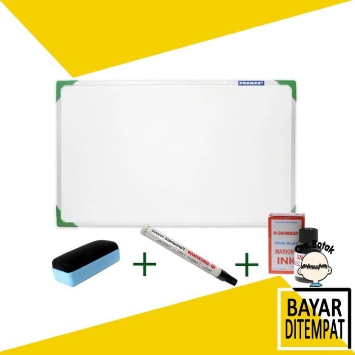 

Ready Paket Lengkap PAPAN TULIS 70x50 (Besar) +spidol+refill+Penghapus