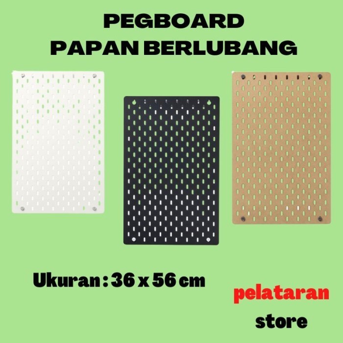 

Ready Papan Dinding Berlubang Pegboard Organizer Wall 36 x 56 cm