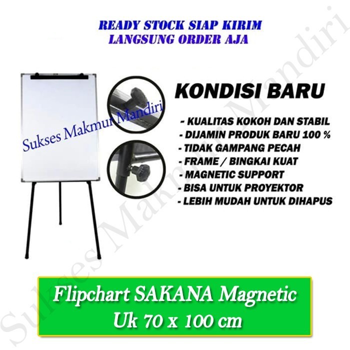 

Ready Flipchart SAKANA 70 x 100 cm / Papan Tulis Kaki 3 Flip Chart 70x100 cm