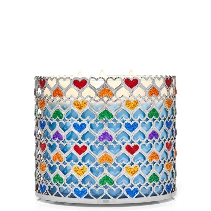 Bbw Glitter Hearts 3-Wick Candle Holder