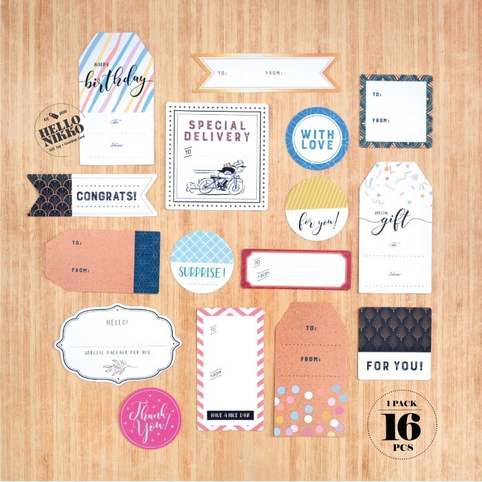 

Assorted Label Sticker Gift Hang Tag Kartu Pengiriman Hampers Box Dus 030