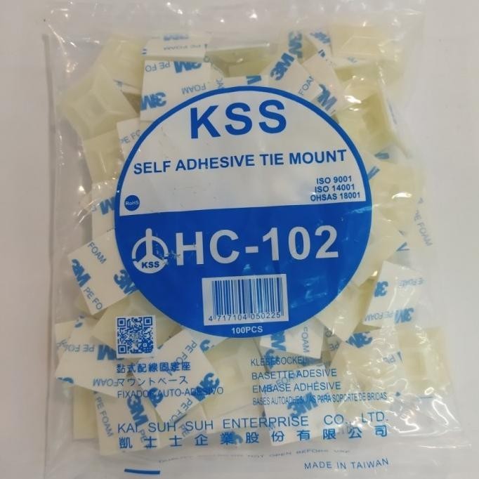 

Kss Self Adhesive Tie Mount Hc-102 (Perekat 3M)