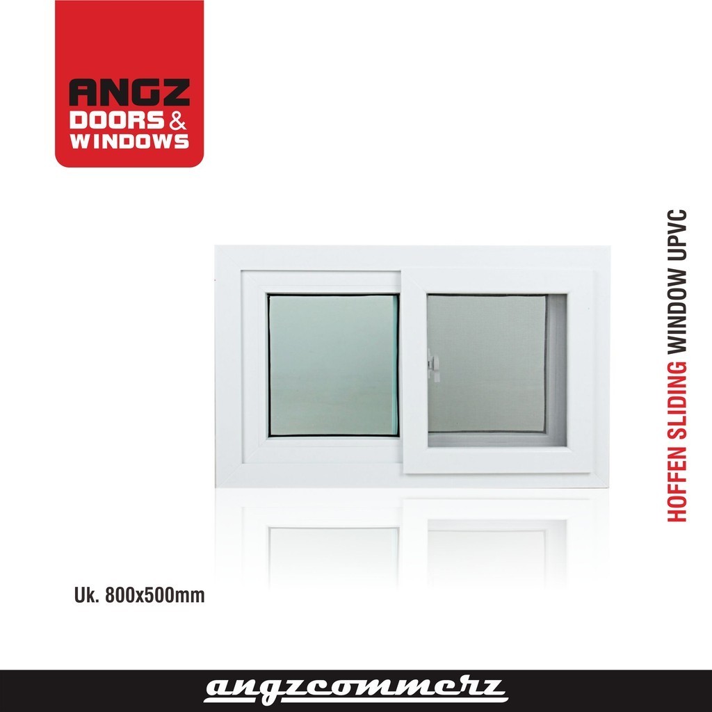 ANGZDORR UPVC UPVC Window 2 SLD GL1 S-S Net 88X800X500 White AB