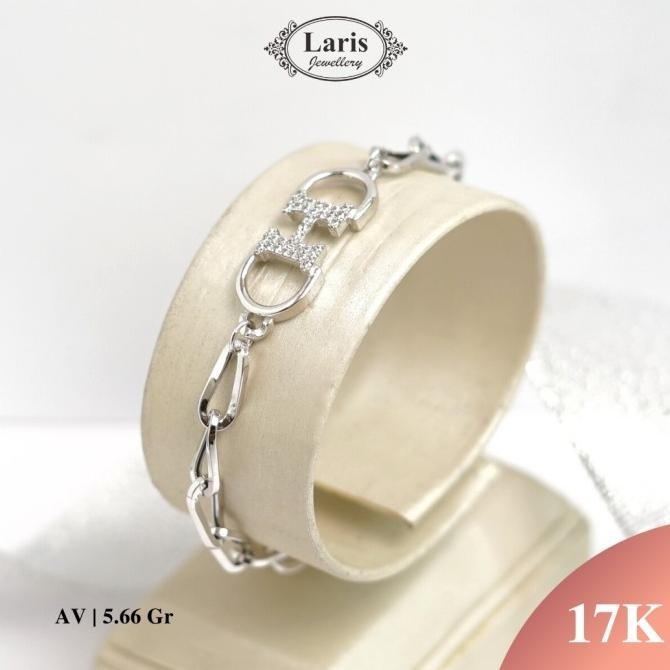 Gelang Emas Putih Rantai Hermes