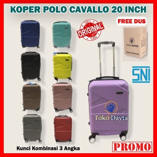 Koper Polo Cavallo 20 Inch Fiber Murah Koper Kabin Pesawat Original
