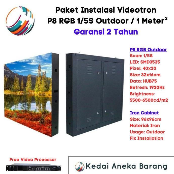Paket LED Videotron P8 Outdoor Kabinet Cabinet Iron Besi 96x96