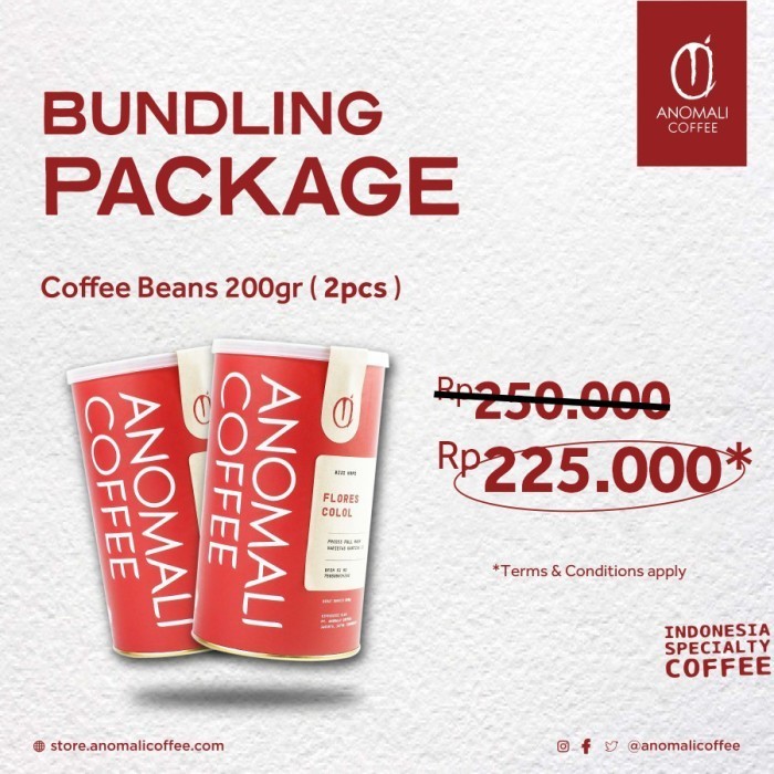 

Anomali Coffee - PAKET Biji Kopi Indonesia 200gr - 2 kaleng