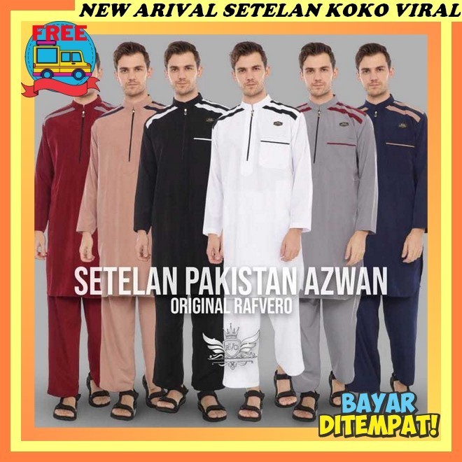 Baju Muslim Laki Laki Dewasa Terbaru 2024 1Set Pkaian Hadroh Priadewasa Waneset Kmja Lebaran Laki2 B
