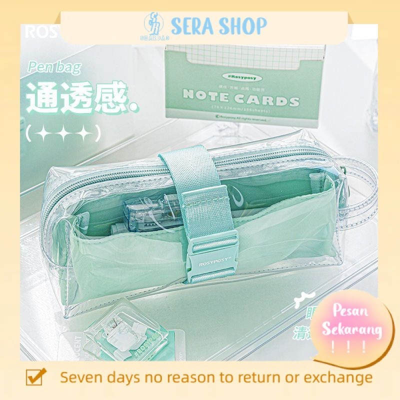 

ﺴ﹉Sera Rosyposy Kotak Kecil Beku Transparan Kotak Pensil Siswa SMP Nilai Tinggi Kapasitas Besar Sen Series All-Match Tas Alat Tulis