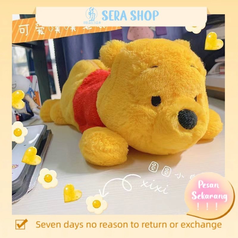 

Sera Tokyo Disney Pooh Winnie the Pooh Tempat Pensil Kosmetik Tas Penyimpanan Boneka Plush Kapasitas Besar Kartun Tas Alat Tulis