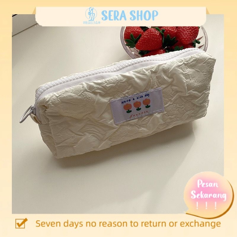 

●♧Fashion Timbul Pensil Jepang Kapasitas Besar Alat Tulis Penyimpanan Organizer Tas Mahasiswa Wanita Kanvas Tas Kosmetik