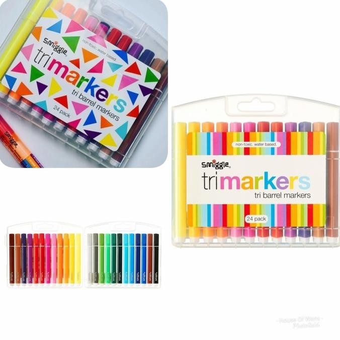 

SMIGGLE TRI BARREL MARKERS X24 - SPIDOL SMIGGLE