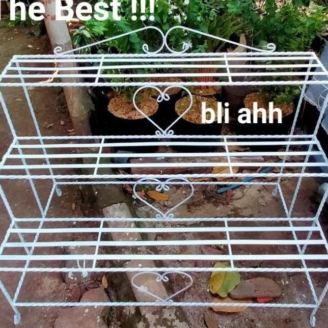 Terbaru Rak Besi Pot Bunga 3 Susun Besar Terlaris Rusukkan