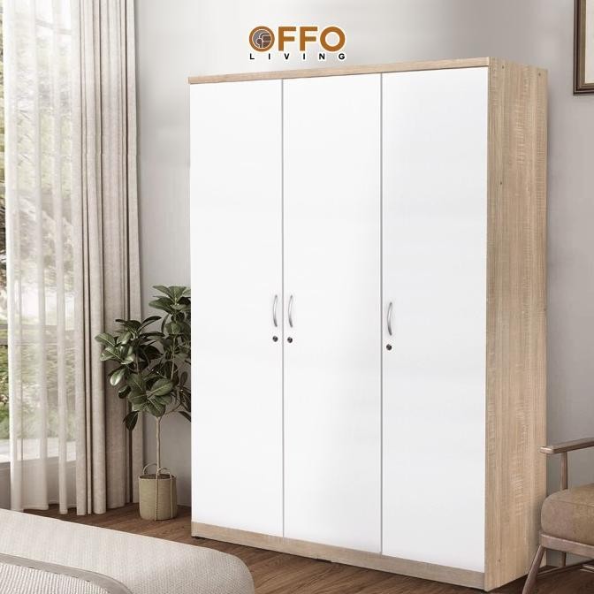 Offo Living - Lemari Pakaian 3 pintu Sonoma Oak Light