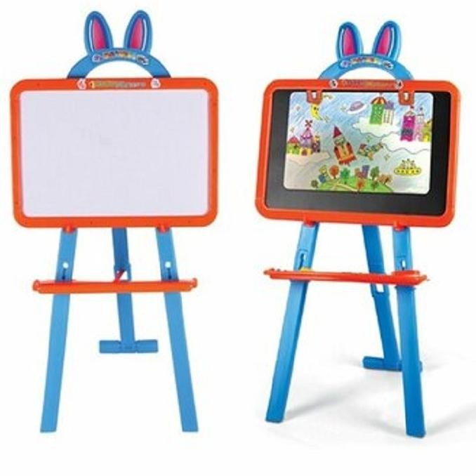 

Mainan Anak Learning Easel 3 In 1 Papan Tulis Magnet Black White Board