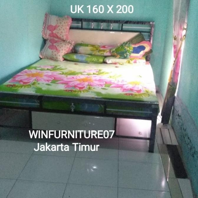 ranjang besi minimalis 160x200
