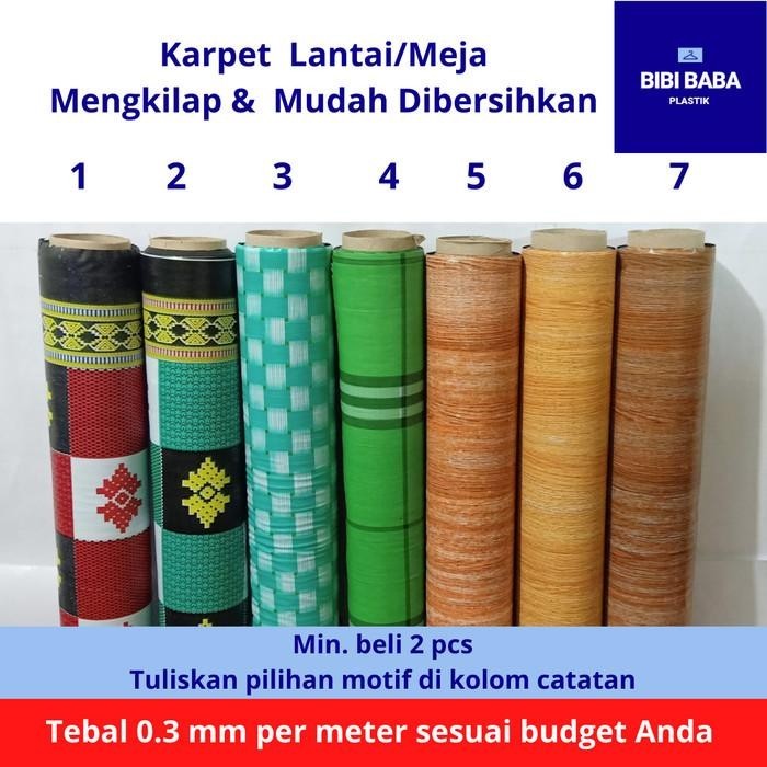Karpet Roll Lantai/Meja Plastik Vynil Meteran Pvc