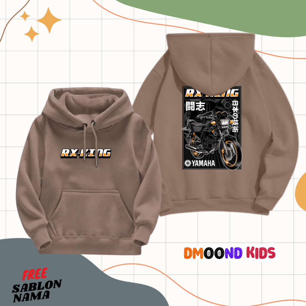 Jaket Hoodie Anak Motor Yamaha RX-King  / Jaket Sweater Motor Anak Laki-Laki Perempuan / Dmoond