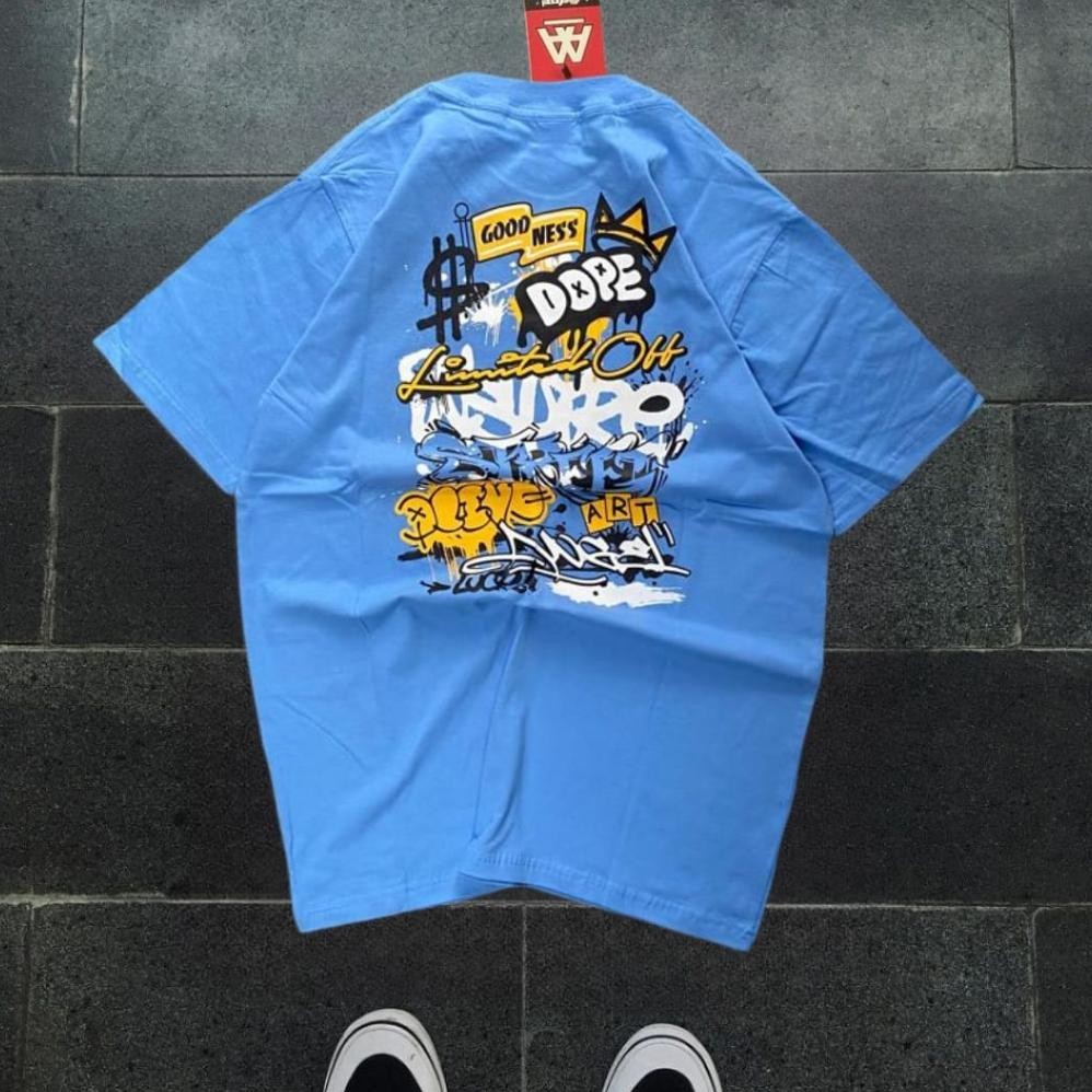 Kaos Surfing Premium Original / Kaos Pria Dewasa / Kaos Grafitti Biru / Streetwear / Baju T-Shirt Di
