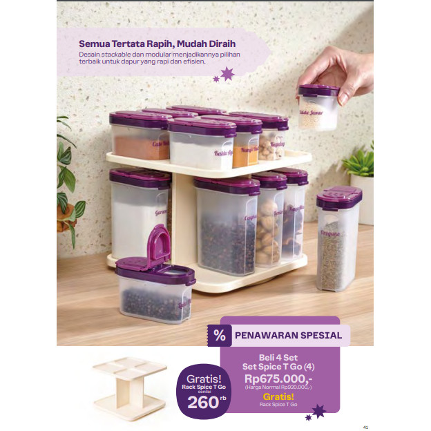 Spice To Go / Tempat Penyimpanan Bumbu Dapur Tupperware Original Termurah