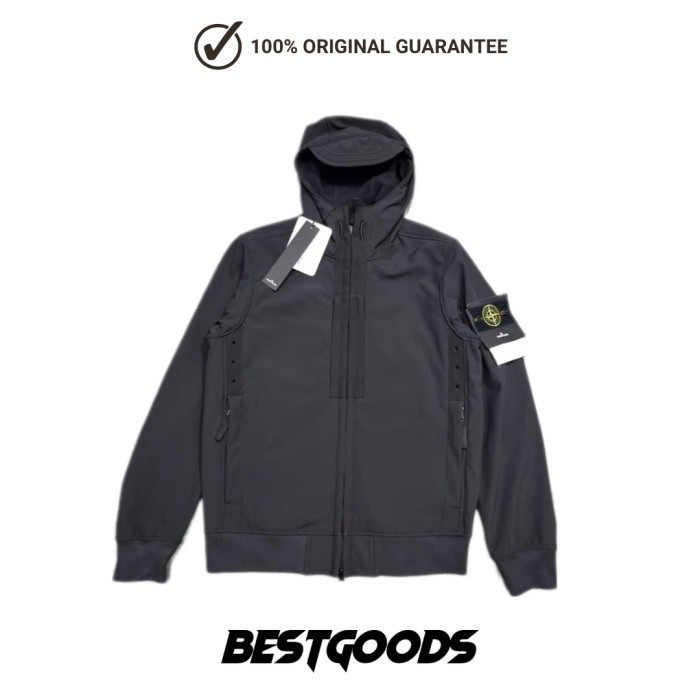 STONE ISLAND JACKET SHOFT SHELL-R BLACK ORIGINAL